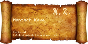 Mantsch Keve névjegykártya